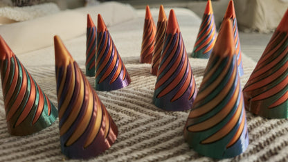 Impossible Pyramid – Sensory Passthrough Sculpture | Spiral Cone Design | Tri-Colour Base + Dual-Colour Core | UK-Made