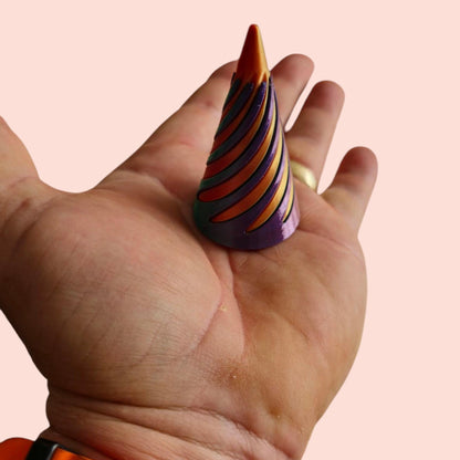 Impossible Pyramid – Sensory Passthrough Sculpture | Spiral Cone Design | Tri-Colour Base + Dual-Colour Core | UK-Made