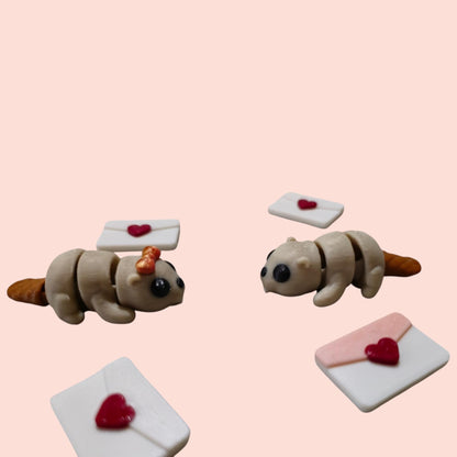 Articulated Fidget Beavers – 3D Printed Sensory Toy Pair – Cute Calming Gift for All Ages