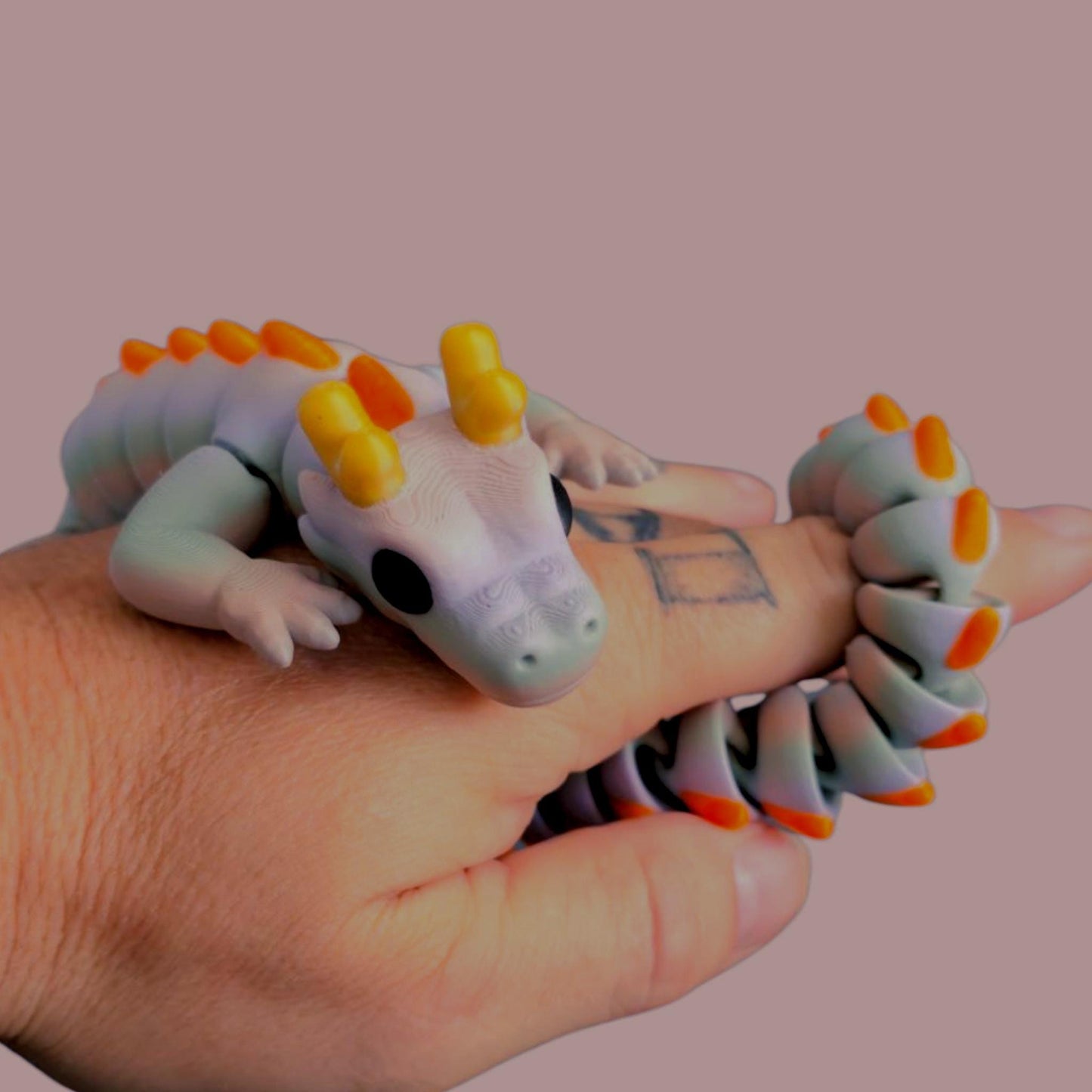 Qinglong XL 13" Baby Dragon – Squishy Articulated Sensory Pal – Pastel Rainbow Magic