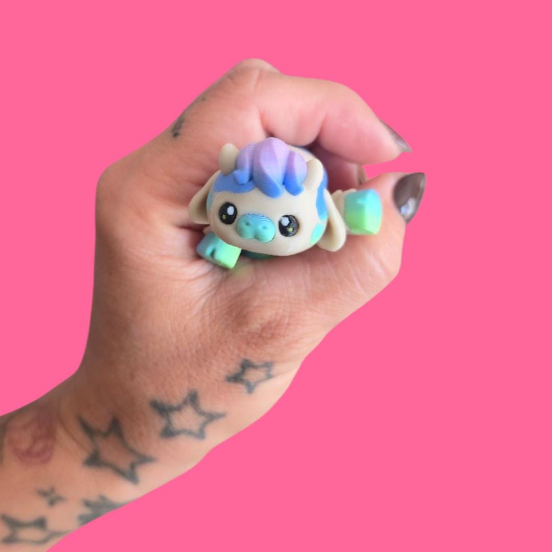 Flexi Cow – 3D Printed Articulated Cow Toy – Cute Poseable Farm Animal Figurine – Fidget Toy Gift for Kids & Cow Lovers, Moo.