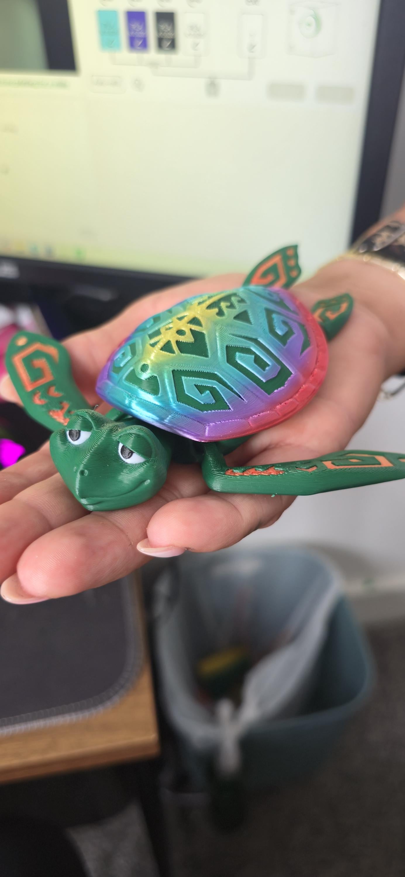 Articulated Sea Turtle Fidget – 3D Printed Sensory Ocean Animal for Stress Relief & Focus