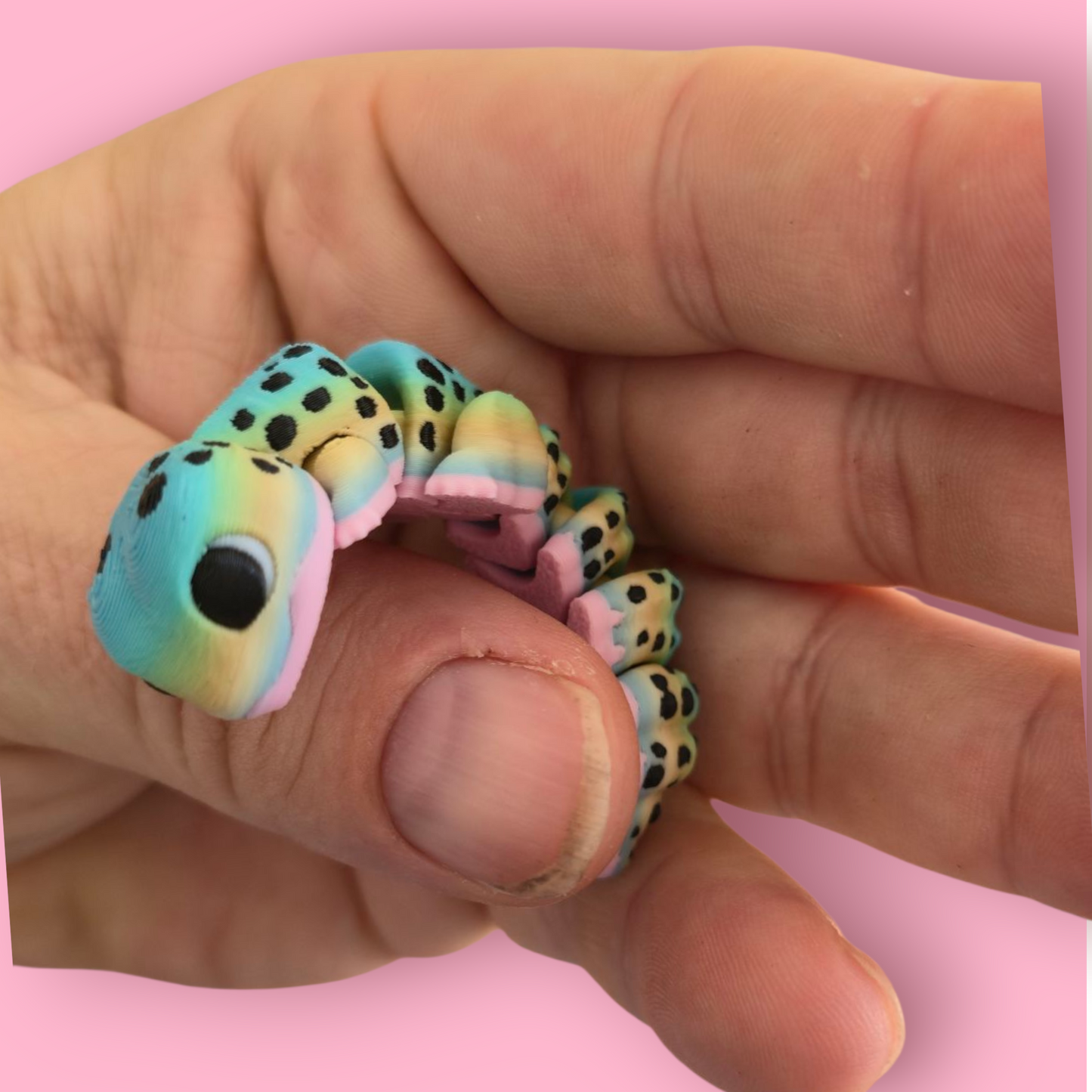 Lepord Geko – Articulated Fidget Animal Toy – Cute Desk Pet Decor – Poseable Geko Gift
