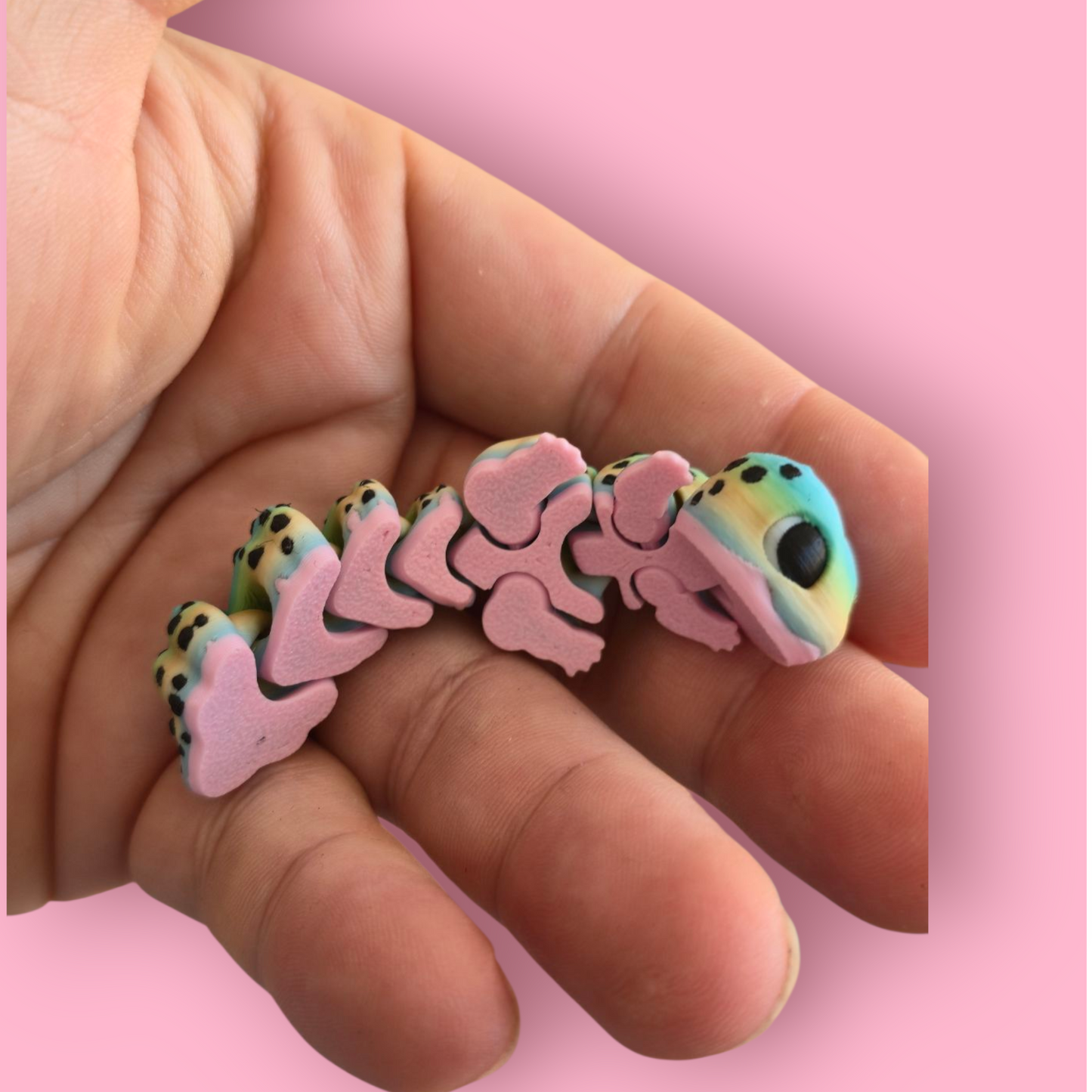 Lepord Geko – Articulated Fidget Animal Toy – Cute Desk Pet Decor – Poseable Geko Gift