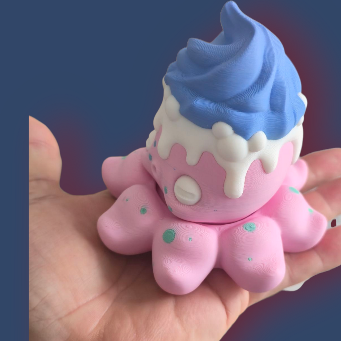 "Large 3D Printed Sensory Octopus Spinner – Fidget Toy for Anxiety, Autism & ADHD – Articulated Stress Relief Gift