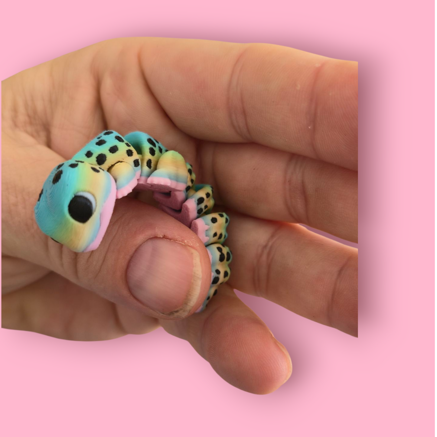 Lepord Geko – Articulated Fidget Animal Toy – Cute Desk Pet Decor – Poseable Geko Gift