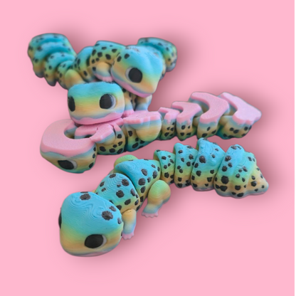 Lepord Geko – Articulated Fidget Animal Toy – Cute Desk Pet Decor – Poseable Geko Gift