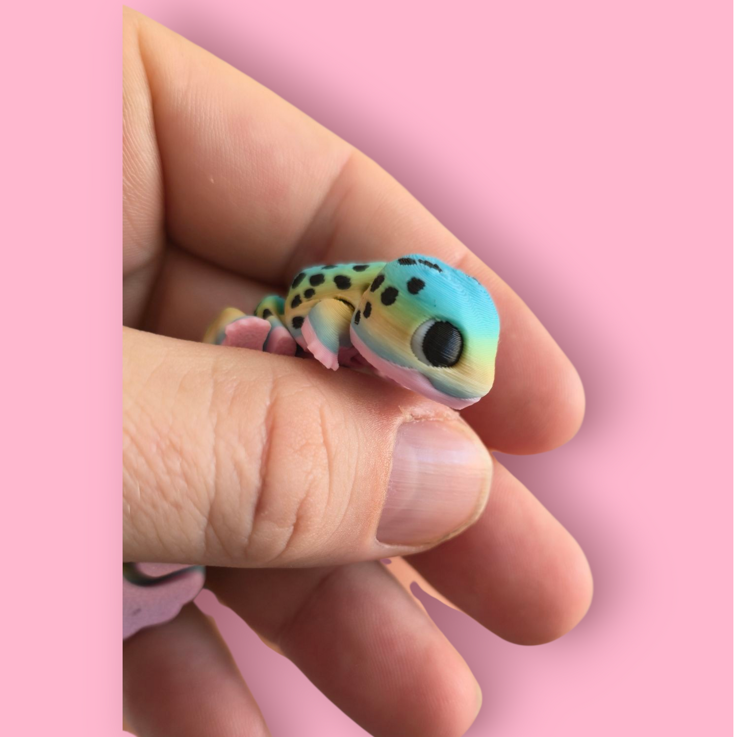 Lepord Geko – Articulated Fidget Animal Toy – Cute Desk Pet Decor – Poseable Geko Gift